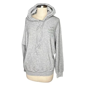 ANTI SOCIAL SOCIAL CLUB Gray Fleece Rainbow Embroidered Pullover Hoodie Small - Bild 1 von 6