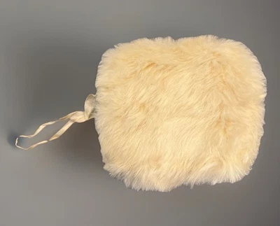 复古 Neiman Marcus 兔毛松饼儿童尺码冬季白色 1960 年代有衬里 — 第 1/4 张图片