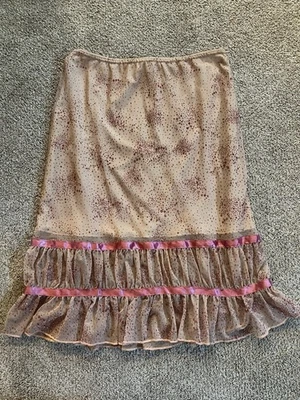 Delia’s Y2K Pink Glitter Skirt Midi Paper Tag Size LARGE Gilmore Girls Coquette  - Image 1 of 4