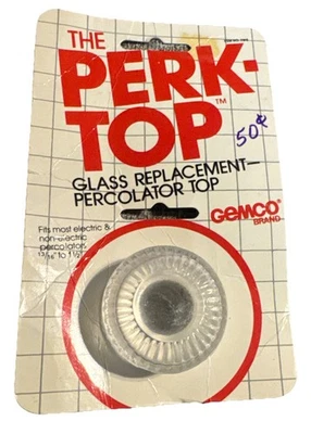 Gemco "The Perk-Top" Replacement Glass  Percolator Top Fits 13/16” To 1.5 Inch - Image 1 of 4