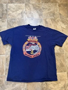 Vintage Royal Navy Sharks 1992 Helicopter Display Team Military Tee XL 23x29 Air - Picture 1 of 5