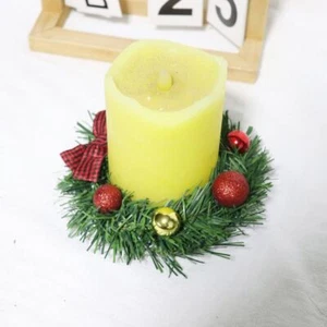 2pcs Artificial Grid Bow Wreath With Christmas Ball Hanging Ornament Gift - Picture 1 of 7