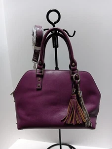 Charming Charlie Purple Pebble Satchel Bag With Handles W/Adj Shoulder Strap - Picture 1 of 12