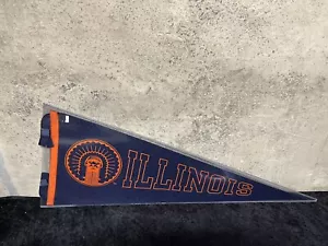 Vintage University Of Illinois Felt Sports Pennant White 29” - Picture 1 of 6