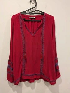 Vintage Just Jeans Boho Blouse Size 8 - Picture 1 of 8