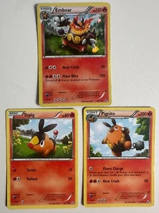 Pokémon Set Emboar 19/114 & Pignite 17/114 & Tepig 15/114 Black & White Holo - Picture 1 of 8
