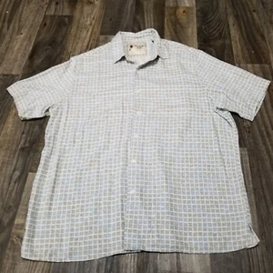 Vintage Silk Mens Geometric Design Aop Short Sleeve Shirt Size XL - Picture 1 of 9