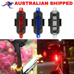 Bike Front Rear LED Safety Light Bicycle USB Rechargeable Tail Warning Light - Picture 1 of 11
