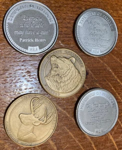 ๐ช 5x Lot NRA CLASSIC COLLECTORS SERIES COINS Grizzly Bear Deer Elk Freedom - Picture 1 of 3