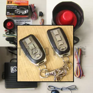 Universal Car Alarm Security System + Remote Central Locking Kit + Shock Sensor - Picture 1 of 3