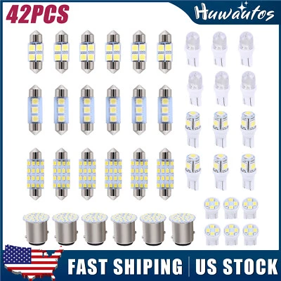 For Nissan 42PCS Car Interior Combo LED Map Dome Trunk License Plate Light Bulbs Foto 1 de 4
