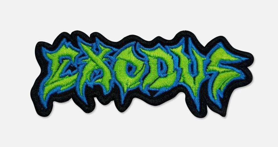 Exodus Embroidered Sew-on Patch | Neon American Thrash Metal Music Band Logo