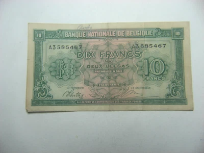 Belgium 10 Francs 1943 Banknote - Image 1 of 2