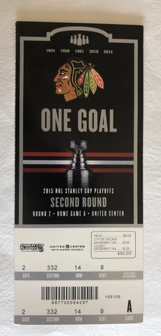 2015 CHICAGO BLACKHAWKS STANLEY CUP PLAYOFFS ROUND 2 TICKET Cover
