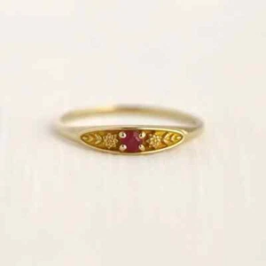 Juli Geburtsring, Geburtsblumenring, Geburtssteinring, Rubinring, Totusring. - Bild 1 von 9