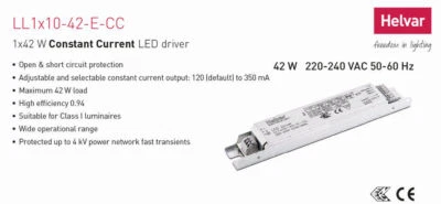 Helvar Professional LED DC Driver Power Supply LL1x10-42-E-CC Constant Current - Image 1 of 4