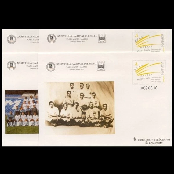 Sobres Enteros Postales 78 a/d Centenario Real Madrid 2002 Fútbol Football - Imagen 1 de 1