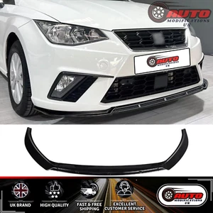 SEAT Ibiza 5dr MK5 6F Front Splitter Spoiler Lip Body Kit Wing Gloss Black 2018+ - Picture 1 of 11