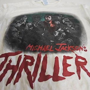 Camiseta Michael Jackson's THRILLER Zombies Estampado Gráfico Blanca Talla M - Imagen 1 de 5