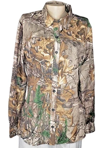 Magellan Outdoors Realtree Women's Summer Button Down Fitted LS Hunting Shirt XL - Picture 1 of 10