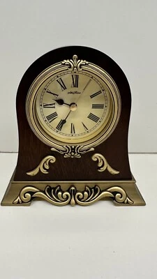SETH THOMAS Heirloom Collection Mantel Clock Dark Wood Finish MWL1496 - Image 1 of 4
