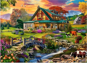 Jigsaw Puzzle for Adults 500 Pieces Country Life Puzzle Interlock Perfectly - Picture 1 of 11