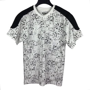 Brooklyn Xpress White Black Paint Splatter Shoulder Pad Men's Shirt Size Medium - Picture 1 of 5