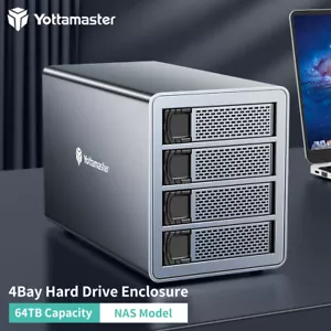 Yottamaster 4 Bay Type C Hard Drive Enclosure Daisy Chain For 2.5" 3.5" SATA HDD - Picture 1 of 9