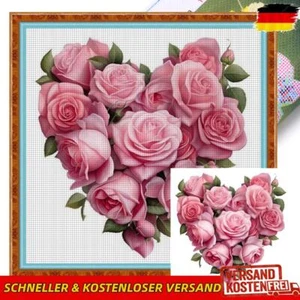 Komplettes Stickset aus Öko-Baumwolle, 11 CT, bedrucktes Blumen-Kreuzstichset, 4 - Bild 1 von 11