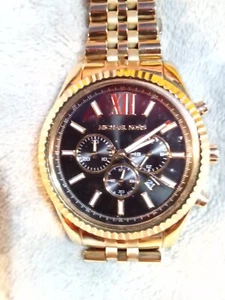 Michael Kors 8286 Over Sized Lexington Gold-Tone Watch — NEW BATTERY - Picture 1 of 4