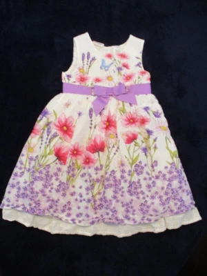 BLUEBERI BLVD Dress Shrug 6X Purple Pink Floral Sleeveless Summer Lined Quality - Image 1 of 4