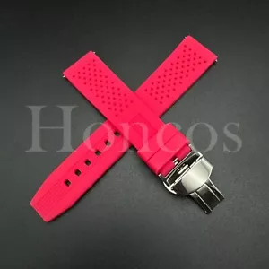 20 22 MM Pink Soft Silicone Watch Band Strap Quick Release Clasp Fits for Huawei - Picture 1 of 20