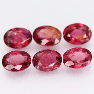 6pcs Lot 1.15ct 4x3mm Oval Natural UNTREATED Reddish Pink Spinel, Tanzania - Imagen 1 de 4