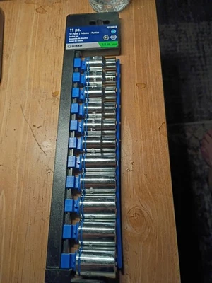 Kobalt 0338619 11-Piece 1/2-Inch Drive 12-Point Shallow Socket Set, Metric 10-21 - Image 1 of 4