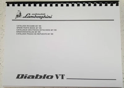 LAMBORGHINI DIABLO VT PARTS MANUAL 1999 ONWARDS REPRINTED - Image 1 of 2