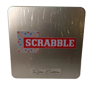 Scrabble Retro Edition Tin Case 2-4 Players Years 10+ Tinderbox Games Brand New - Picture 1 of 14
