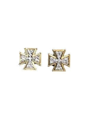 Konstantino Silver, 18K Gold and Diamond Cross Earrings SKMK2967-109 MSRP $1090 - Image 1 of 4