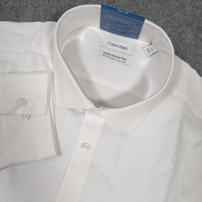 NWT Calvin Klein Dress Shirt Mens 18-36/37 Slim Tall Infinite Non Iron Stretch - Image 1 of 4