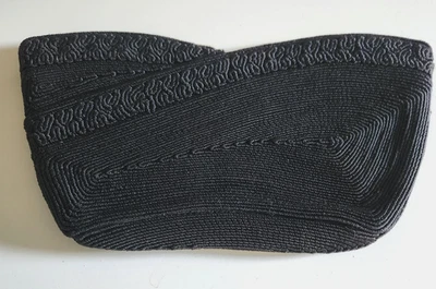 Vintage 1940s Genuine Corde' Creation Black Clutch Zippered Purse Handbag - Image 1 of 4