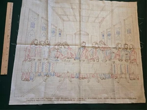 Vintage Betsy Ross Handarbeit gestempelt Muster 500 Das letzte Abendmahl - Bild 1 von 2