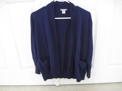 Cárdigan suéter cuello chal largo H&M para mujer azul marino mediano Foto 1 de 4