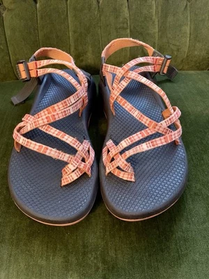 Босоножки Chaco женские размер 9 ZX2 оранжевые с двойным ремешком петля на носке ОТЛИЧНОЕ СОСТОЯНИЕ ТОВАРА - Изображение 1 из 4