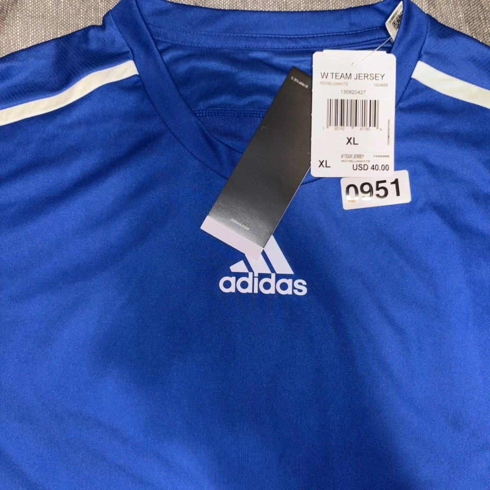 Camiseta deportiva Adidas W Team azul real blanca XL Foto 1 de 4