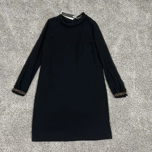 Neu mit Etikett Esprit schwarzes Mini-Cocktailkleid voller Ärmel Perlenmanschette Damen US 10 - Bild 1 von 10