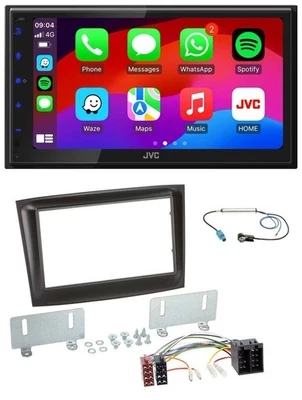JVC Bluetooth 2DIN MP3 DAB USB Autoradio für Fiat Doblo ab 15 schwarz - Bild 1 von 4