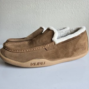 Kuru Loft Herren 12 Kastanie Wildleder Mokassin Slipper Fellbesatz Slipper Winter Kuschelig - Bild 1 von 10