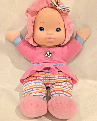 Goldberger Baby's First Kisses Plush Doll Striped Pajamas Blue Eyes Sound Works - Image 1 of 4