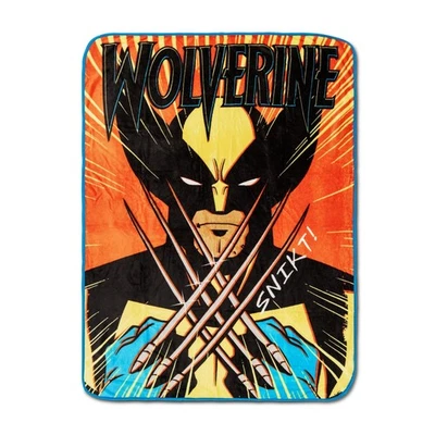 Marvel X-Men Wolverine "Snikt!" Fleece Throw Blanket | 45 x 60 Inches - Image 1 of 4