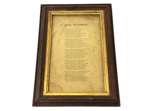 Braun & Gold Rahmen Unsere Mutter Religiös Gebet Gedicht Holzrücken Hängedruck - Bild 1 von 12