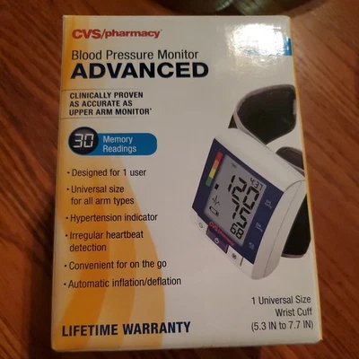 CVS HEALTH WRIST SERIES BLOOD PRESSURE MONITOR Advanced UNIVERSAL SIZE - Image 1 of 2
